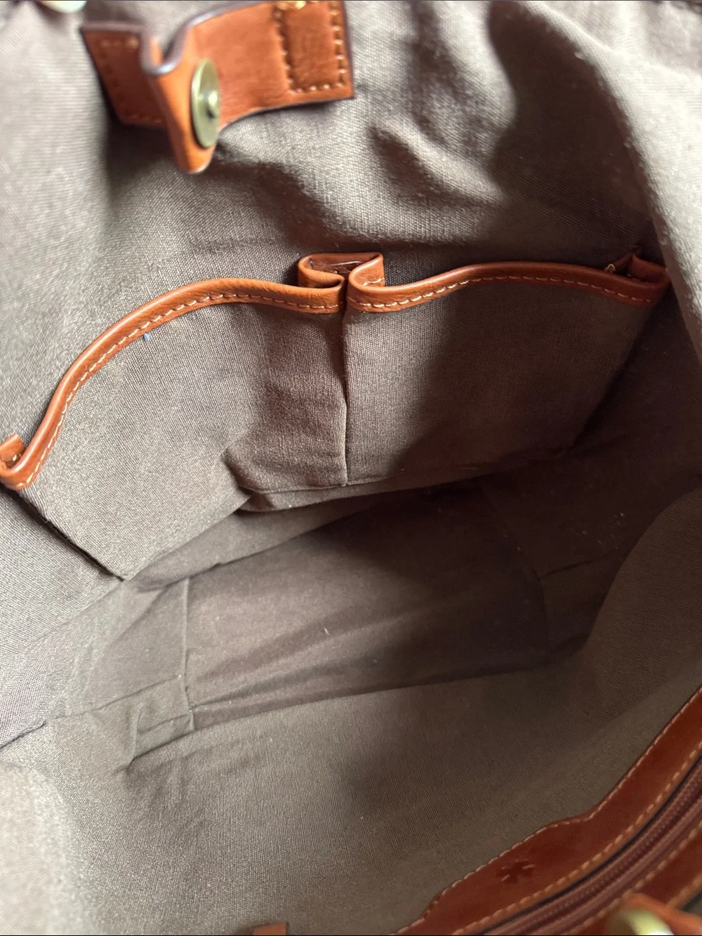 Lucky Brand Woven Straw Tote in Brown and Tan with Leather Straps